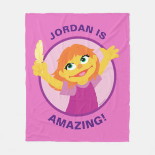 Sesame Street Julia Holding Feather Fleece Blanket