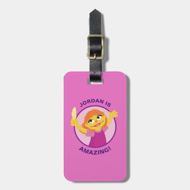 Sesame Street | Julia Holding Feather Luggage Tag (Front Vertical)