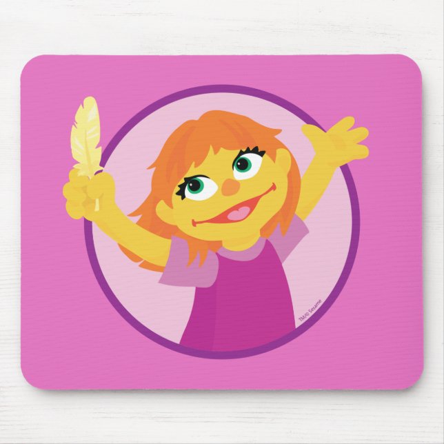 Sesame Street | Julia Holding Feather Mouse Pad (Front)