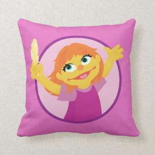 Sesame Street Julia Holding Feather Throw Pillow