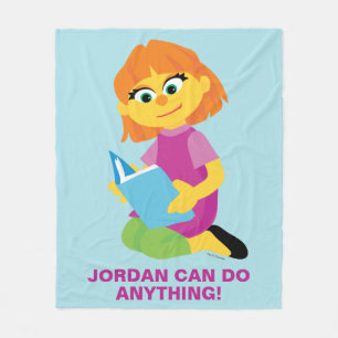 Sesame Street Julia Reading a Book Fleece Blanket