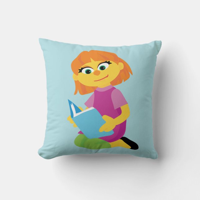 Sesame Street | Julia Reading a Book Throw Pillow (Front)