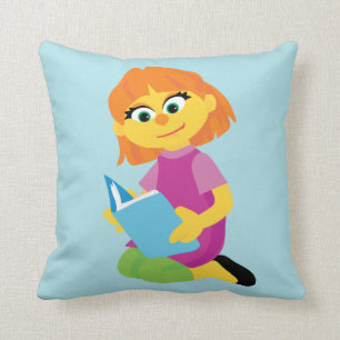 Sesame Street Julia Reading a Book Throw Pillow
