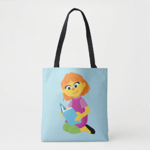 Sesame Street Julia Reading a Book Tote Bag