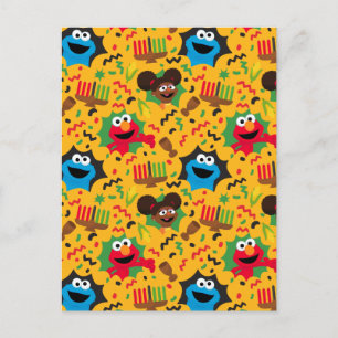 Sesame Street Kwanzaa Pattern Postcard