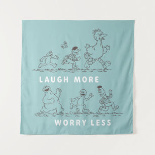 Sesame Street   Laugh More Worry Less Tapestry