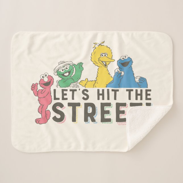 Sesame Street | Let's Hit the Street! Sherpa Blanket (Front (Horizontal))