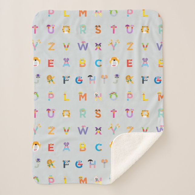 Sesame Street | Letters of the Alphabet Sherpa Blanket (Front)