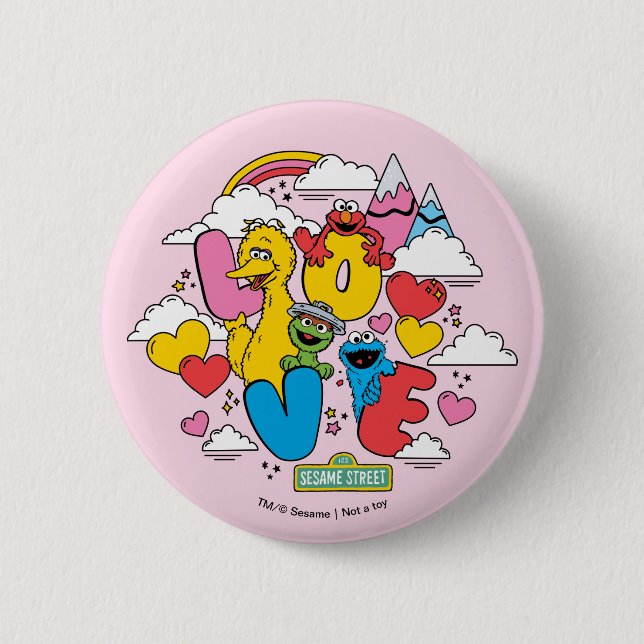 Sesame Street | Love 2 Inch Round Button (Front)
