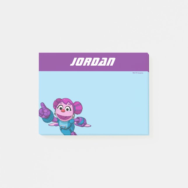 Sesame Street | Mecha Builders Abby | Add Name Post-it Notes (Front)