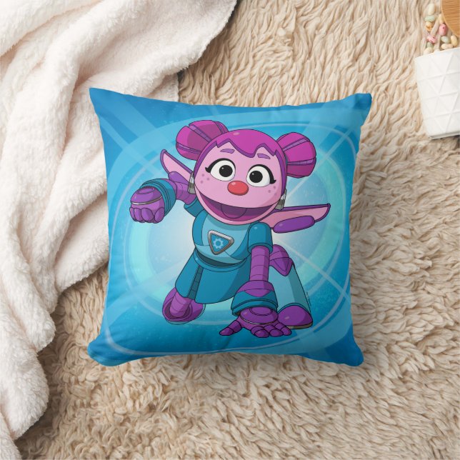 Sesame Street | Mecha Builders Abby In Action Throw Pillow (Blanket)