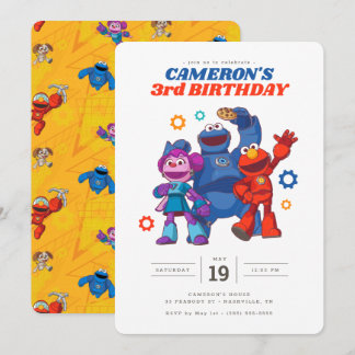 Sesame Street | Mecha Builders - Birthday Invitation