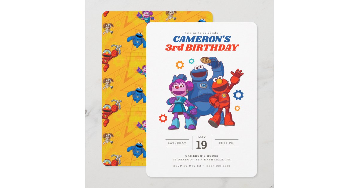 Sesame Street | Mecha Builders - Birthday Invitation | Zazzle