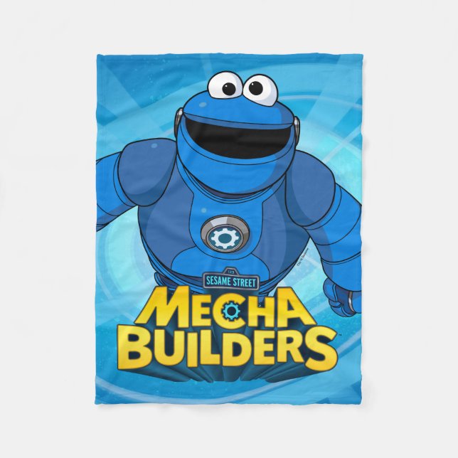 Sesame Street | Mecha Builders Cookie In Action Fleece Blanket (Front)