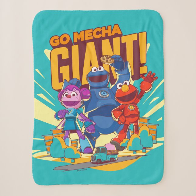 Sesame Street | Mecha Builders Go Mecha Giant! Sherpa Blanket (Front)