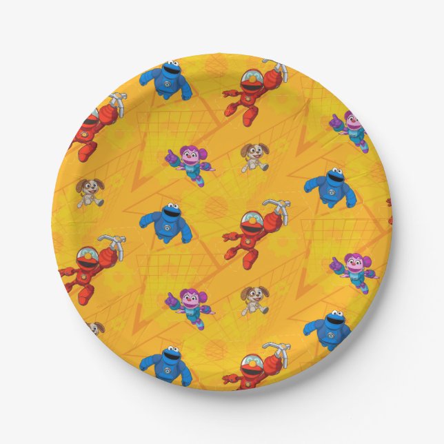 Sesame Street | Mecha Builders Pattern Paper Plate (Front)