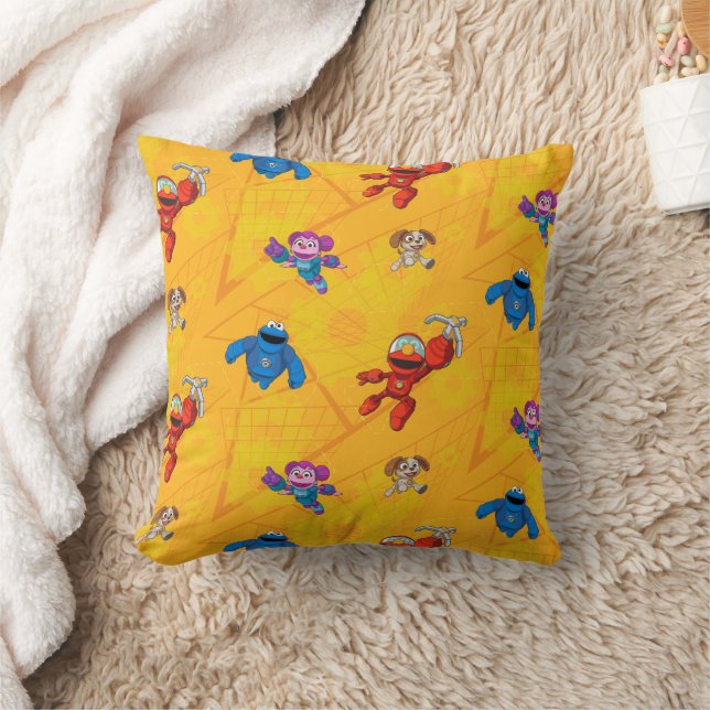 Sesame Street | Mecha Builders Pattern Throw Pillow (Blanket)