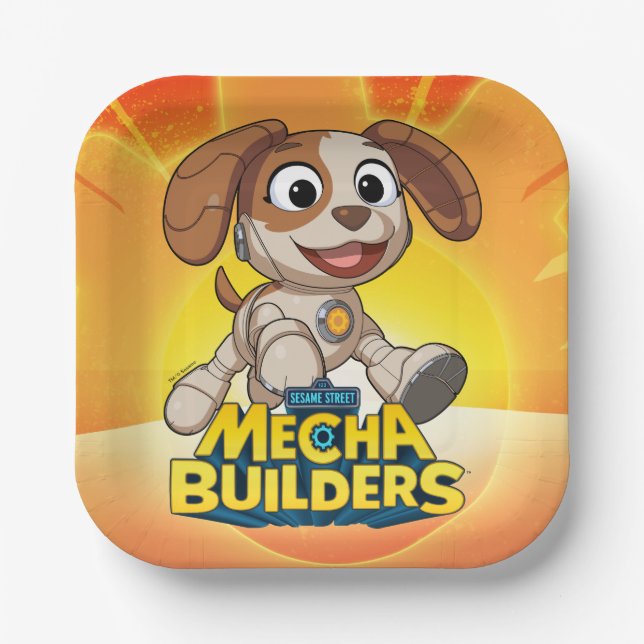Sesame Street | Mecha Builders Tango In Action Paper Plate (Front)