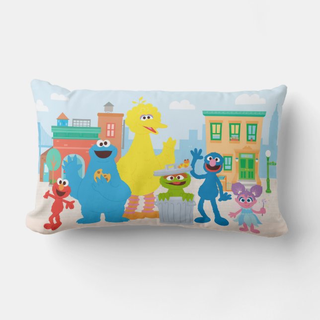 Sesame Street | Neighbourhood Scene Lumbar Pillow (Front)