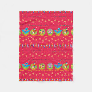 Sesame Street Nutcracker Holiday Pattern Fleece Blanket