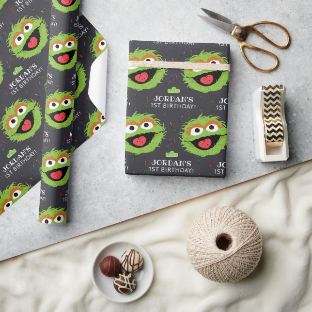 Sesame Street | Oscar Birthday Chalkboard Wrapping Paper (Crafts)