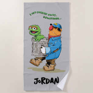 Sesame Street   Oscar & Bruno the Garbage Man Beach Towel