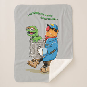 Sesame Street   Oscar & Bruno the Garbage Man Sherpa Blanket