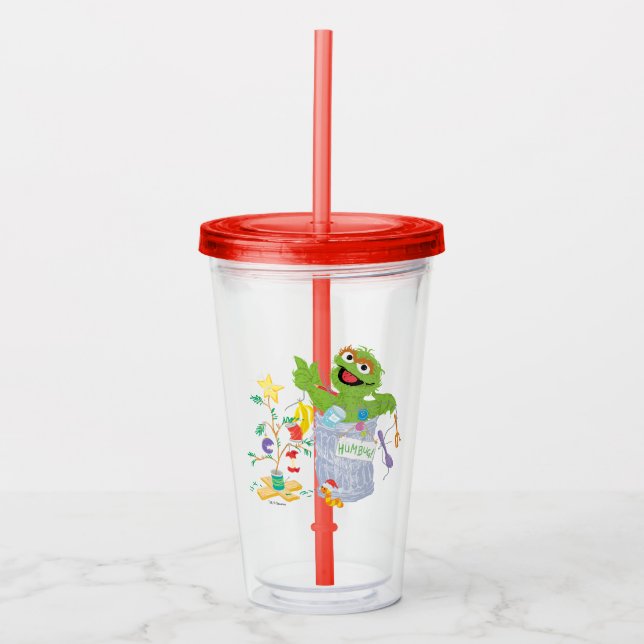 Sesame Street | Oscar - Christmas Tree Acrylic Tumbler (Front)