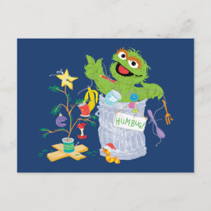 Sesame Street Oscar - Christmas Tree Postcard