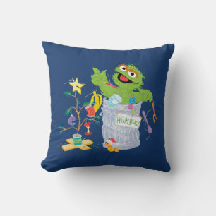 Sesame Street   Oscar - Christmas Tree Throw Pillow