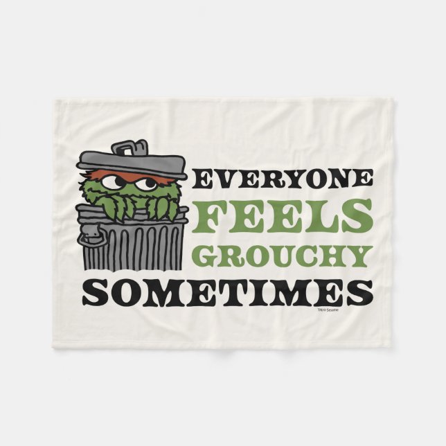 Sesame Street | Oscar the Grouch Feels Grouchy Fleece Blanket (Front (Horizontal))