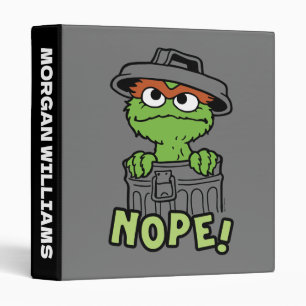 Sesame Street Oscar the Grouch Nope! Add Name Binder