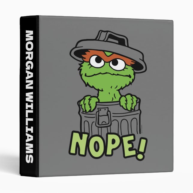 Sesame Street | Oscar the Grouch Nope! | Add Name Binder (Front/Spine)