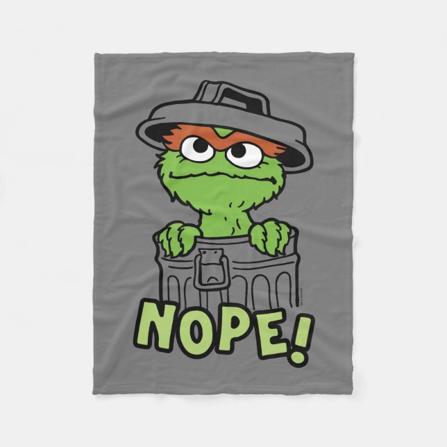 Sesame Street | Oscar the Grouch Nope! Fleece Blanket (Front)