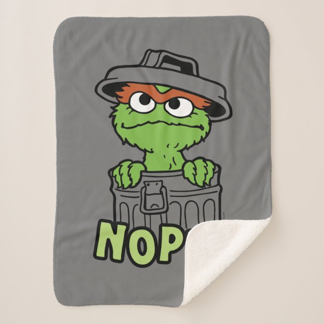 Sesame Street | Oscar the Grouch Nope! Sherpa Blanket (Front)