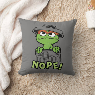 Sesame Street   Oscar the Grouch Nope! Throw Pillow