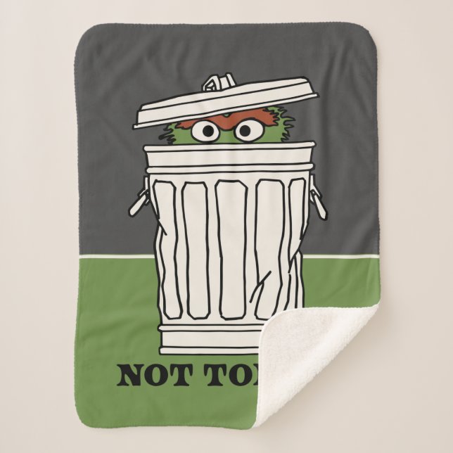 Sesame Street | Oscar the Grouch Not Today! Sherpa Blanket (Front)