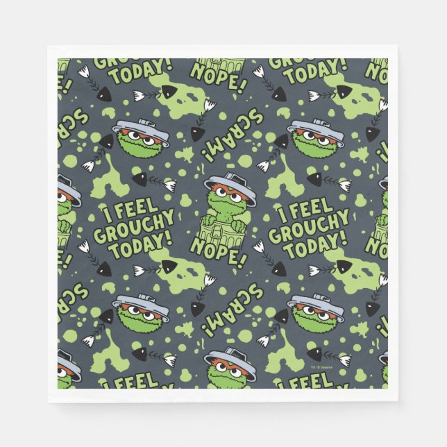 Sesame Street | Oscar the Grouch Phrase Pattern Napkin (Front)