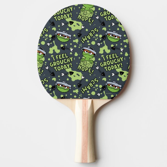 Sesame Street | Oscar the Grouch Phrase Pattern Ping Pong Paddle (Front)