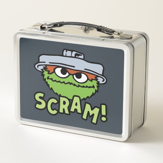 Sesame Street | Oscar the Grouch Scram! Metal Lunch Box (Back)