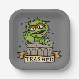 Sesame Street   Oscar the Grouch Trashed Paper Plate