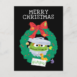 Sesame Street   Oscar the Grouch Wreath Postcard
