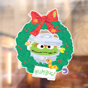 Sesame Street   Oscar the Grouch Wreath Window Cling