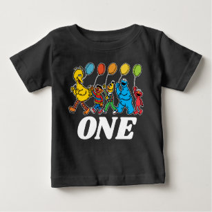Sesame Street Pals   1st  Birthday Balloons Baby T Baby T-Shirt