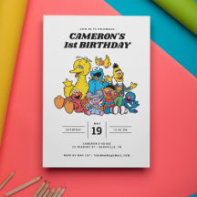 Sesame Street Pals 1st Birthday Invitation