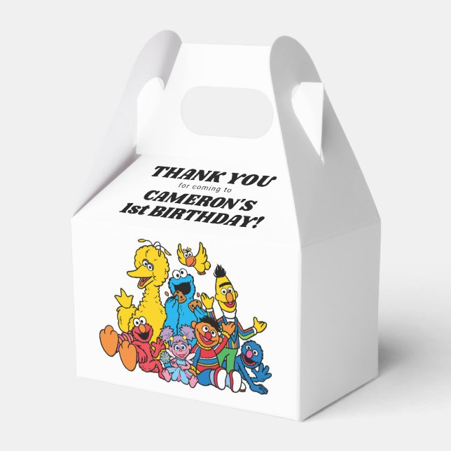 Sesame Street Pals 1st Birthday - Thank You Favor Box (Back Side)