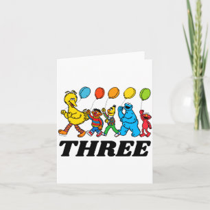 Sesame Street Pals 3rd Birthday Balloons Toddler Card