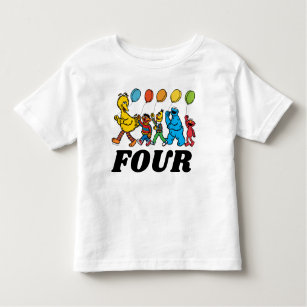 Sesame Street Pals   4th Birthday Balloons Toddler T-shirt