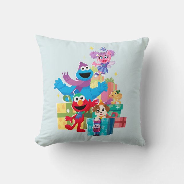 Sesame Street Pals and Presents Throw Pillow (Front)