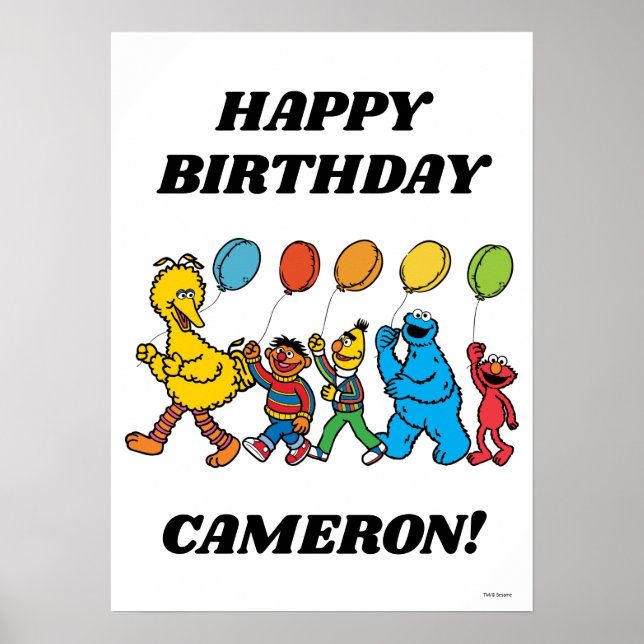 Sesame Street Pals Balloons Birthday Poster (Front)